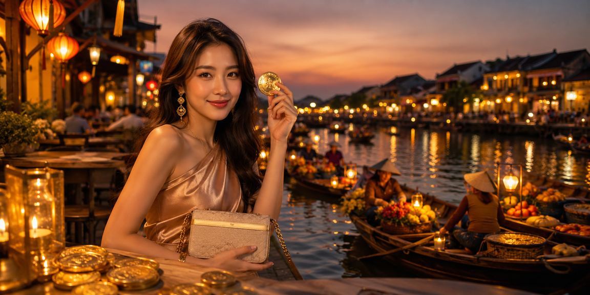 Người dùng Hội An thưởng thức cà phê trong khi xem chương trình VIP bonus